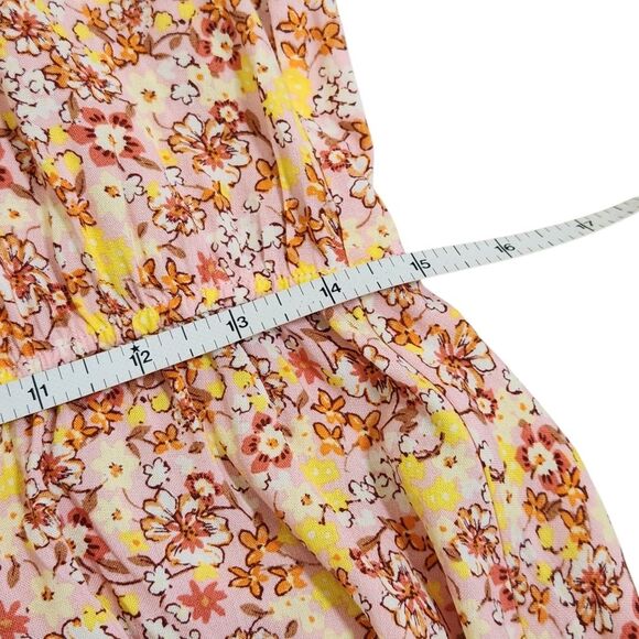 As U Wish Hi Low Cold Shoulder Tank Dress Ruffle Top Yellow Floral Large NWT - Picture 12 of 14